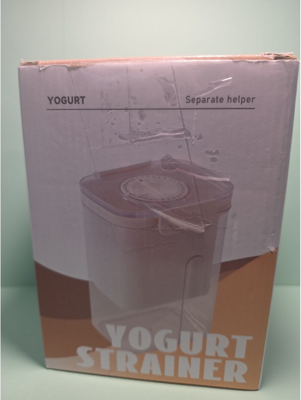 Large Yogurt Strainer Food Strainer with Lid, Reusable Plastic White/Clear